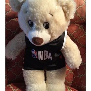 Sanitized B- A-B 18” NBA Basketball Bear In Black/White Uniform With BoxerShorts